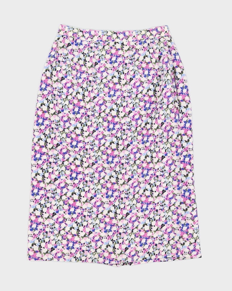 Purple Patterned Pencil Skirt - XS