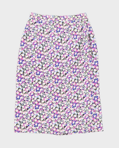 Purple Patterned Pencil Skirt - XS