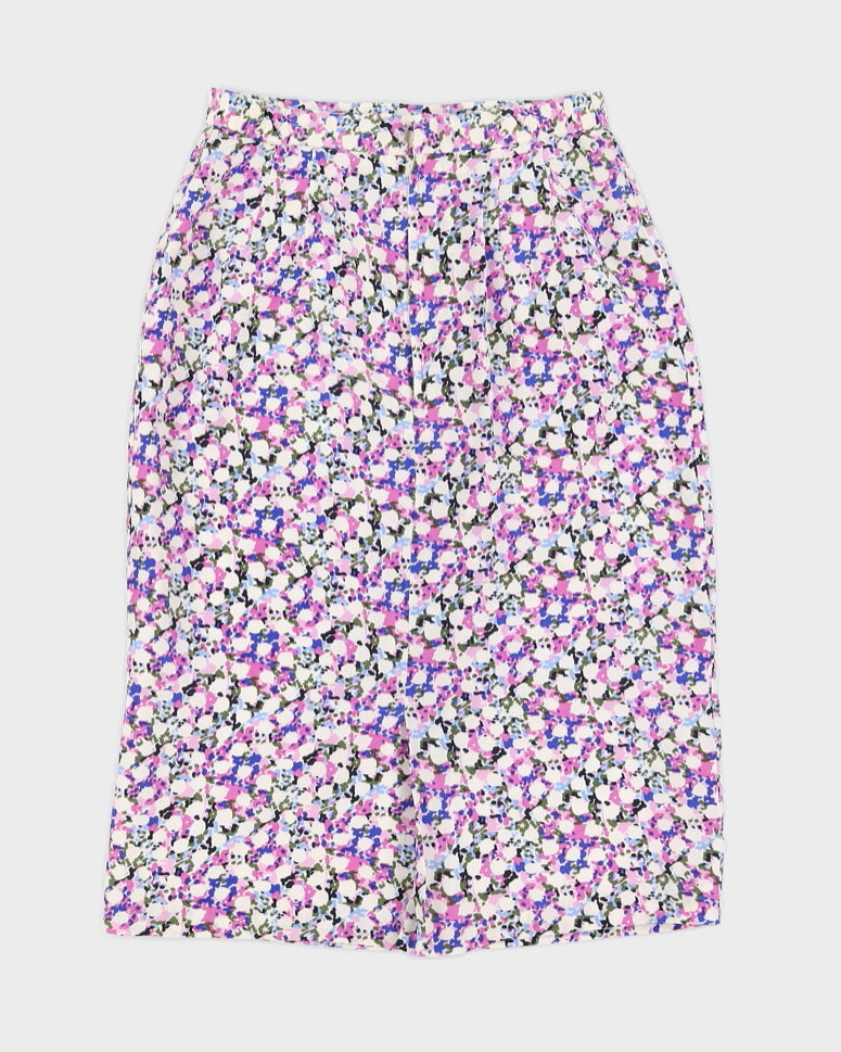 Purple Patterned Pencil Skirt - XS