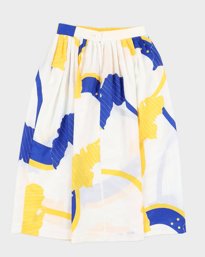 White Patterned Midi Skirt - XS