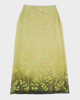Vintage 90s MAG Green Silk Skirt - XS