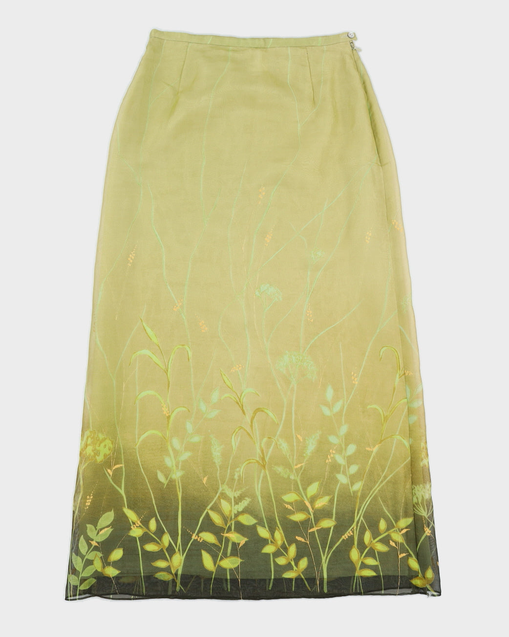 Vintage 90s MAG Green Silk Skirt - XS