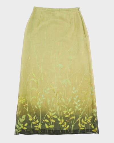 Vintage 90s MAG Green Silk Skirt - XS