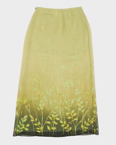 Vintage 90s MAG Green Silk Skirt - XS