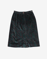 1980s 2 Piece Skirt And Jacket Paisley Velvet Set - S