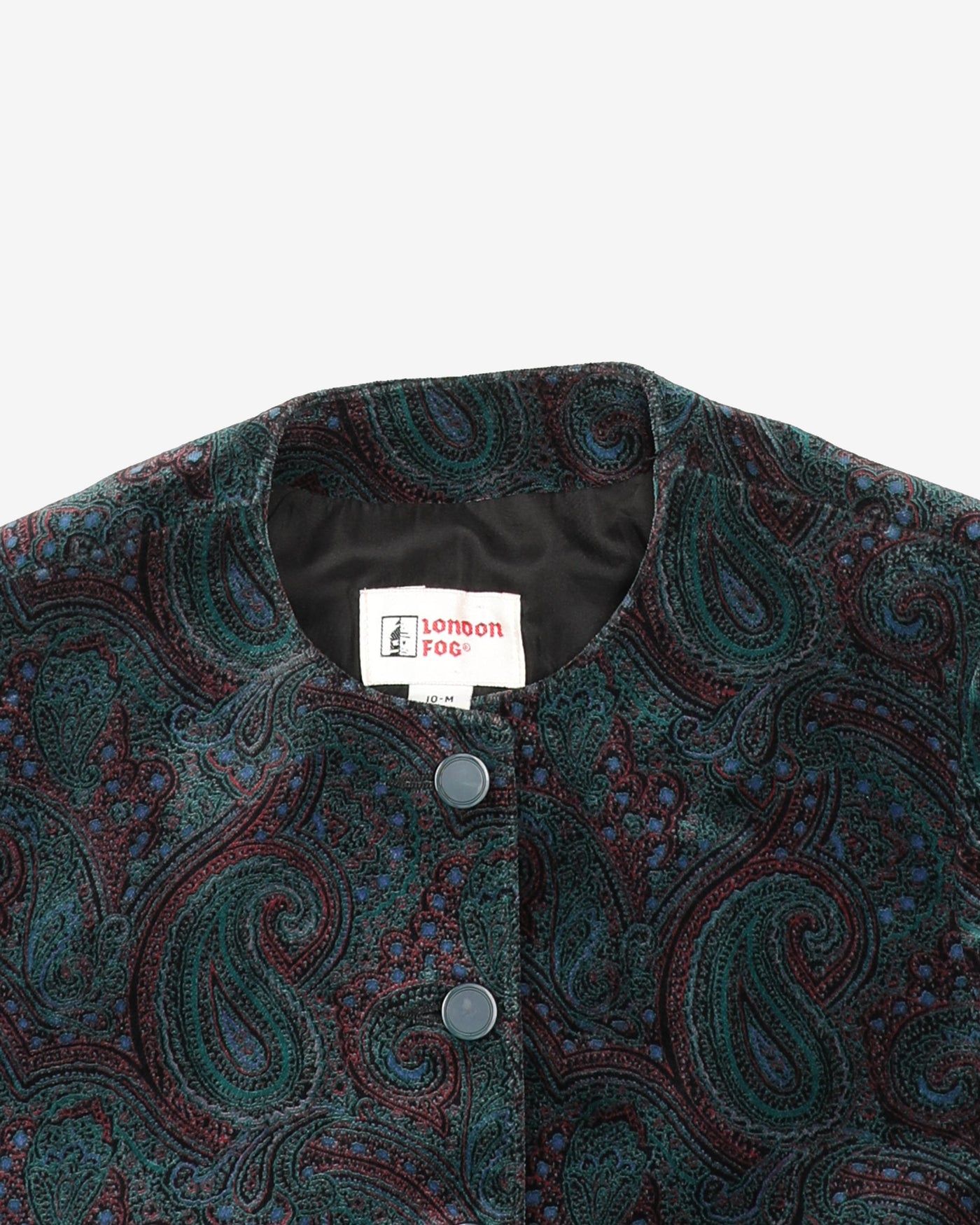 1980s 2 Piece Skirt And Jacket Paisley Velvet Set - S