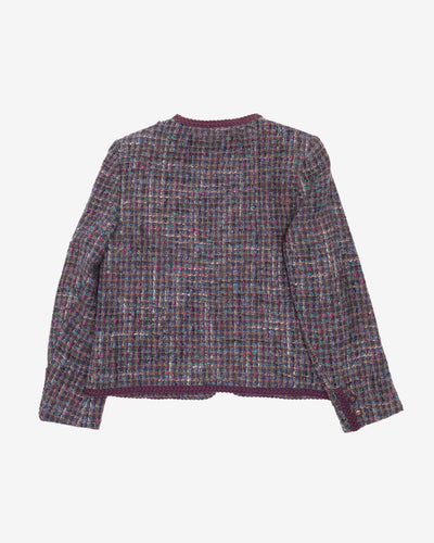 1980s 2 Piece Skirt And Jacket Scottish Wool Set - M