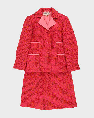 1950-60s Harrods Wool Tweed 2 Piece Suit - S