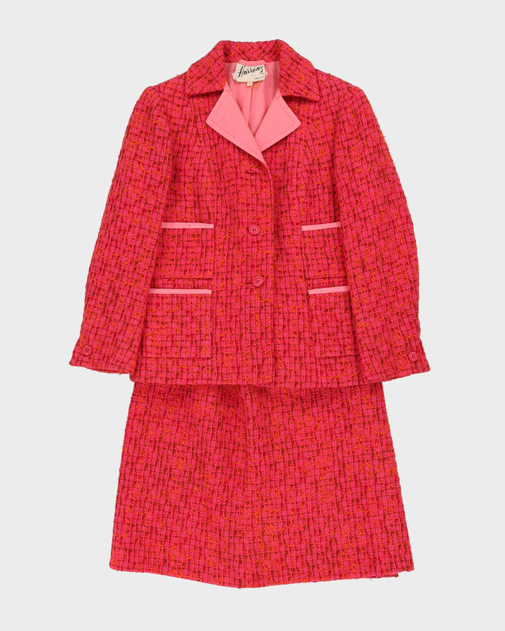 1950-60s Harrods Wool Tweed 2 Piece Suit - S