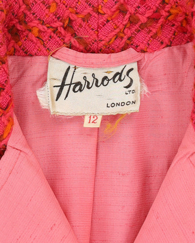 1950-60s Harrods Wool Tweed 2 Piece Suit - S