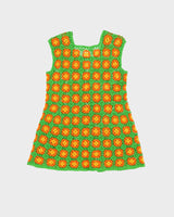 1970s Hand Crocheted Flared Trouser 2 Piece Set - S