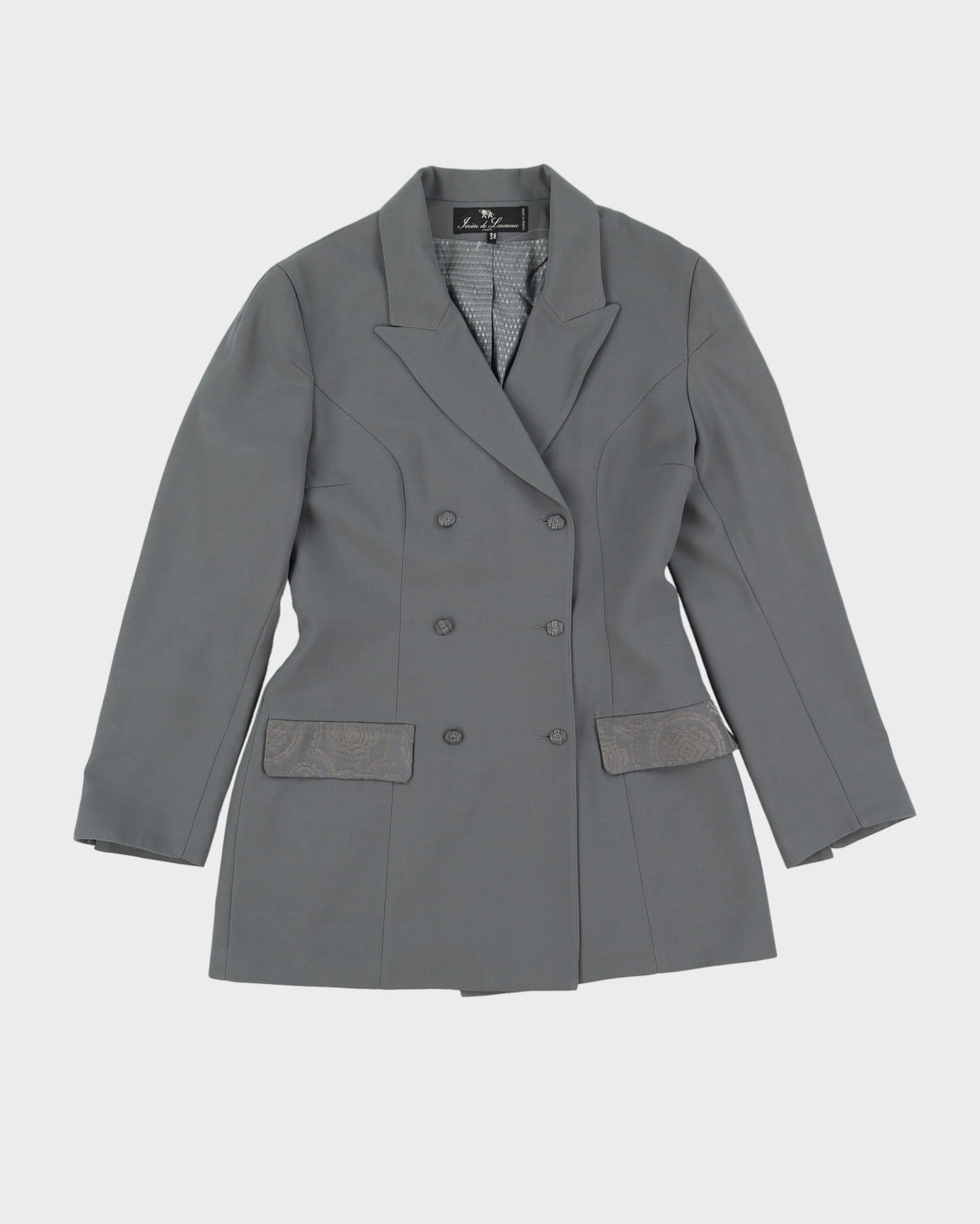 Ivoire De Laurence Grey Jacket And Trouser Suit - XS