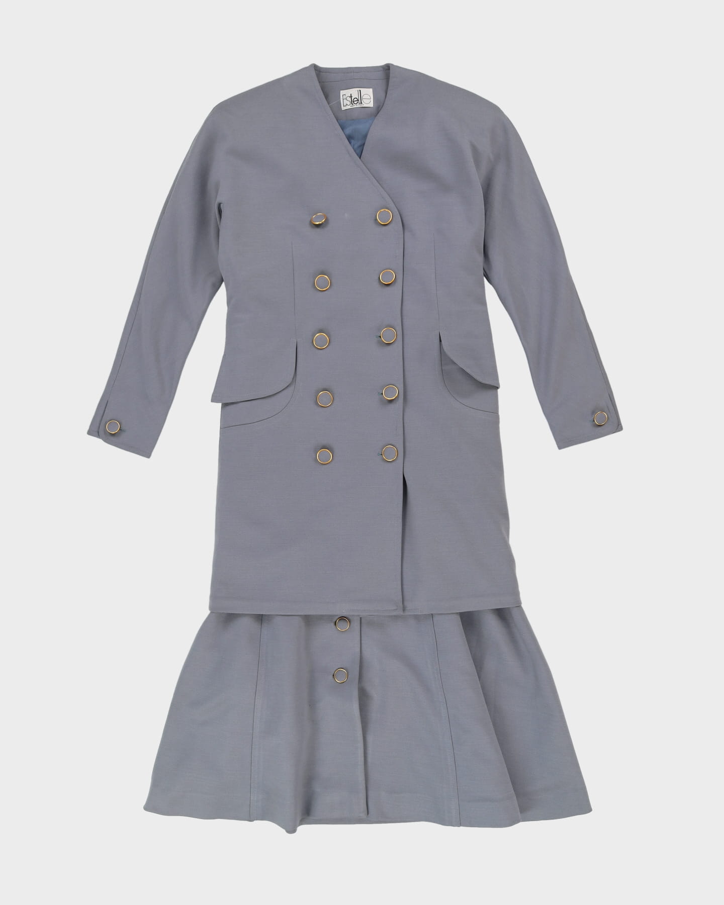 1980s Estelle 2 Piece Jacket And Dress Suit - S