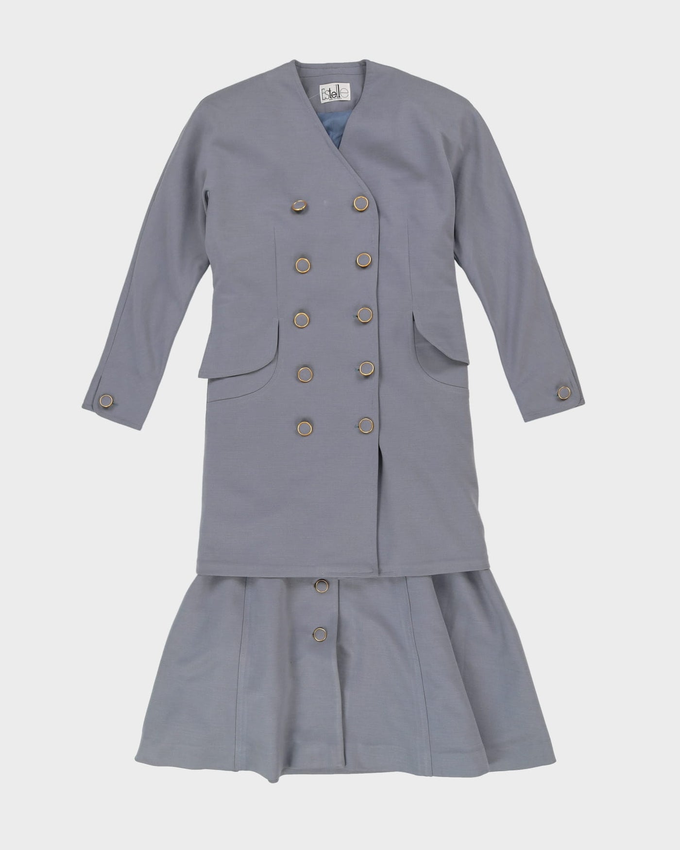 1980s Estelle 2 Piece Jacket And Dress Suit - S