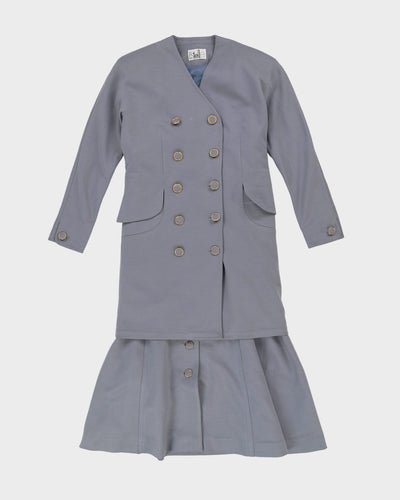 1980s Estelle 2 Piece Jacket And Dress Suit - S