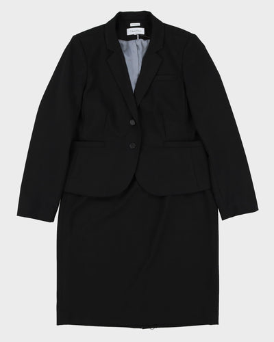 Calvin Klein Black 2 Piece Jacket And Skirt Suit - M / L