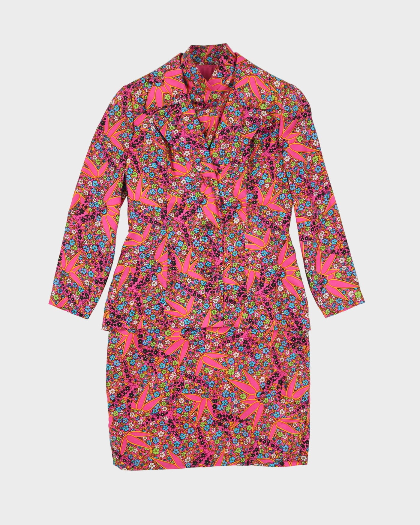 Vintage 1960s 2 Piece Cheongsam Dress And Jacket Suit - XS / S