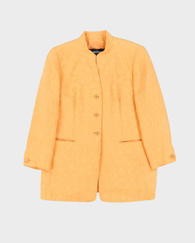 Louis Feraud Orange 2 Piece Skirt And Jacket Suit - M