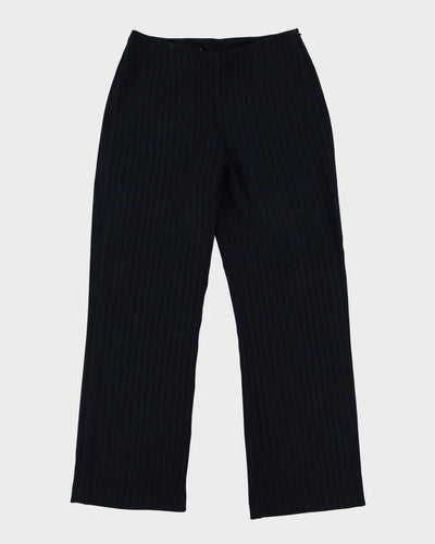 Navy Blue Pinstriped 2 Piece Jacket And Trouser Suit - S