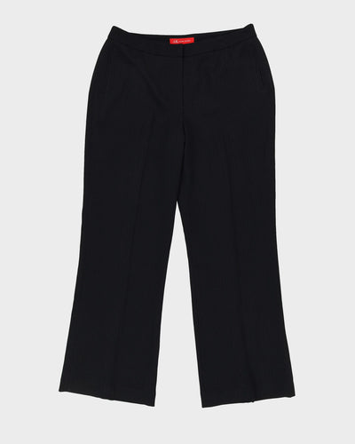 Navy Blue Pinstriped 2 Piece Jacket And Trouser Suit - M