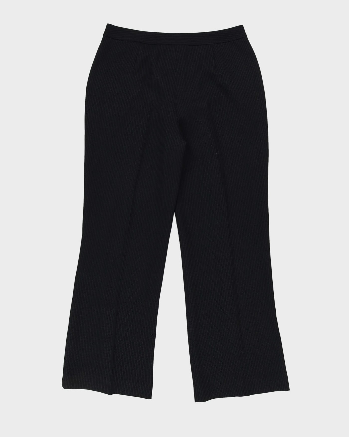 Navy Blue Pinstriped 2 Piece Jacket And Trouser Suit - M