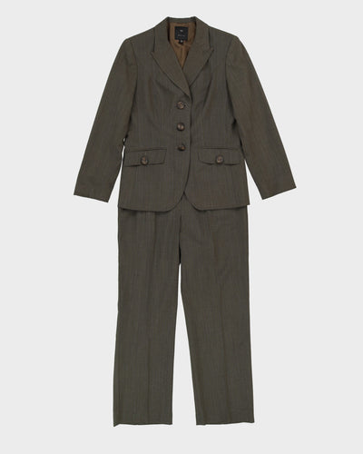Green With Blue Pinstripes 2 Piece Suit - S