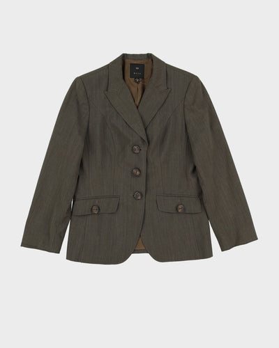 Green With Blue Pinstripes 2 Piece Suit - S