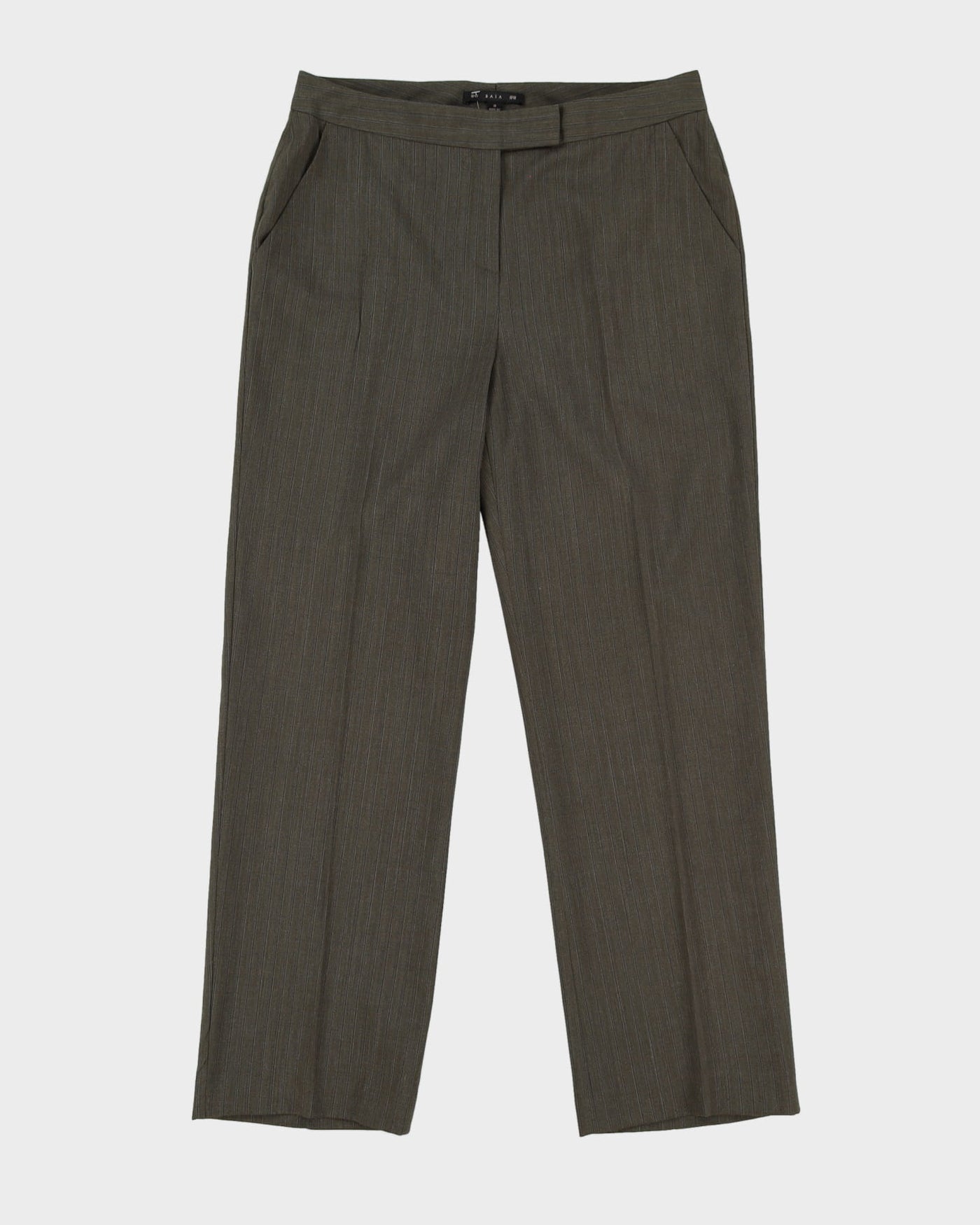 Green With Blue Pinstripes 2 Piece Suit - S