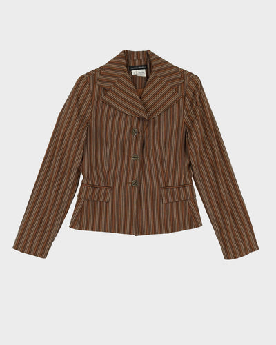 Brown Striped Two Piece Suit - S
