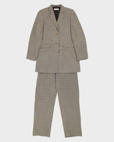 Beige Checked Two Piece Suit - S