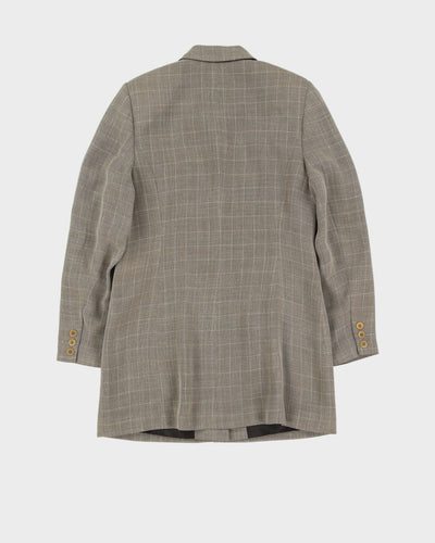 Beige Checked Two Piece Suit - S