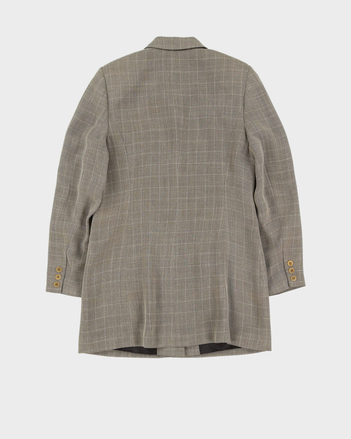 Beige Checked Two Piece Suit - S