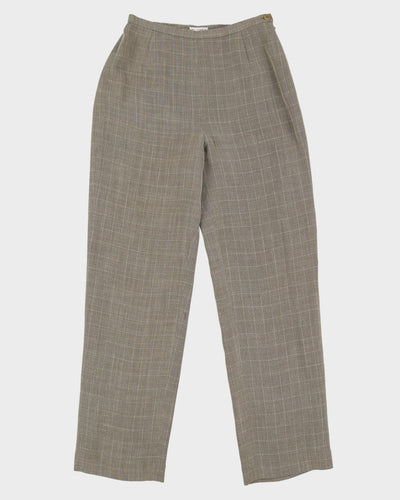 Beige Checked Two Piece Suit - S