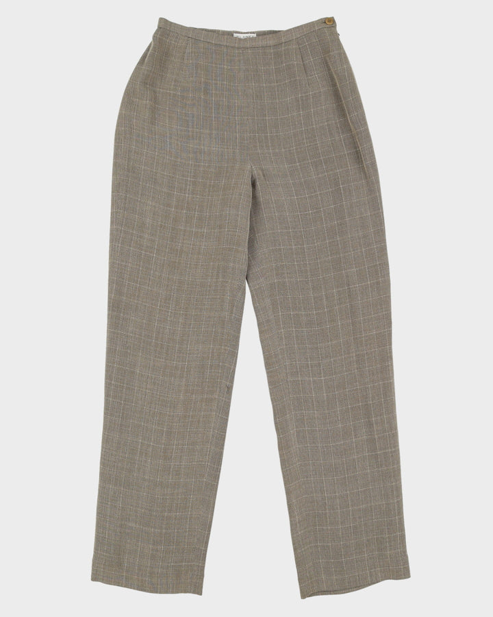 Beige Checked Two Piece Suit - S