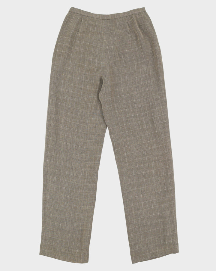 Beige Checked Two Piece Suit - S