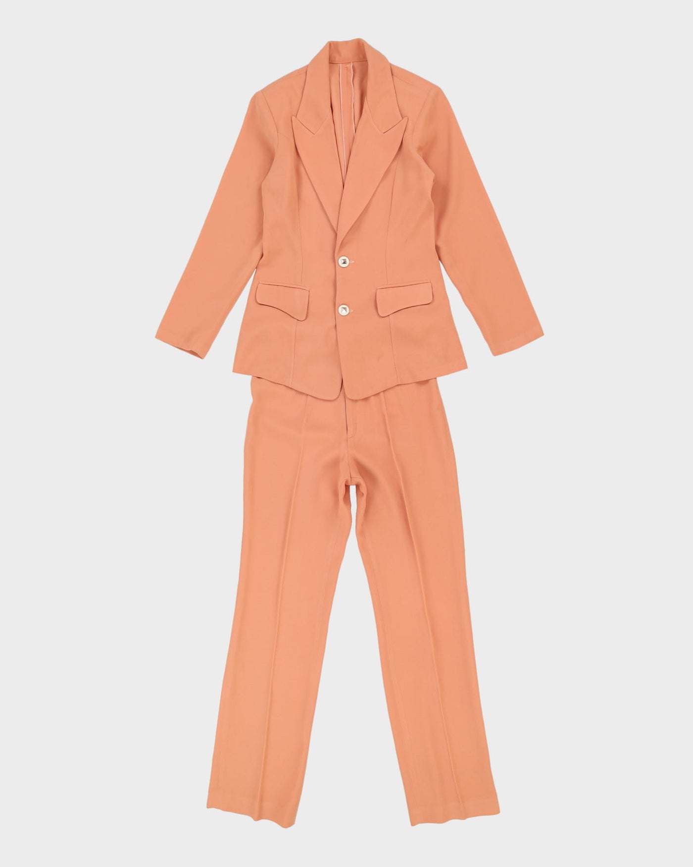 Vintage 1990s Orange Trouser And Jacket Suit -XXS