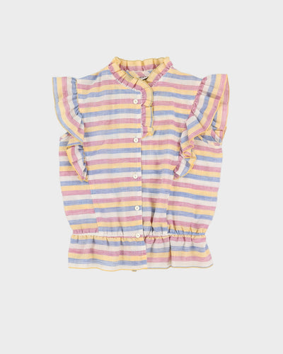 Vintage 1990s Pastel Striped Top and Skirt Set - XS / S