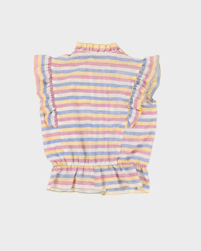 Vintage 1990s Pastel Striped Top and Skirt Set - XS / S