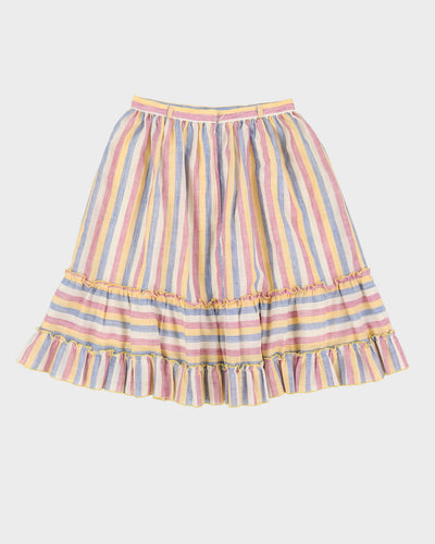 Vintage 1990s Pastel Striped Top and Skirt Set - XS / S