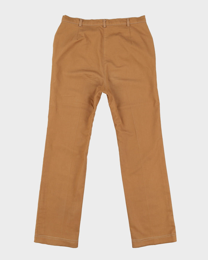 Retro 70s Style Beige Contrast Stitch Suit - CH38 W32