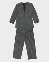 Black And White Jacket And Trousers Suit - S