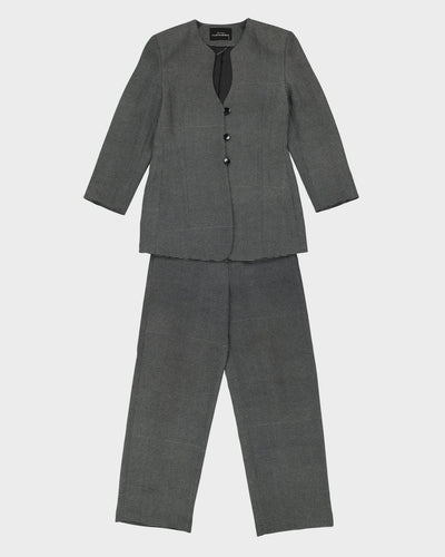 Black And White Jacket And Trousers Suit - S