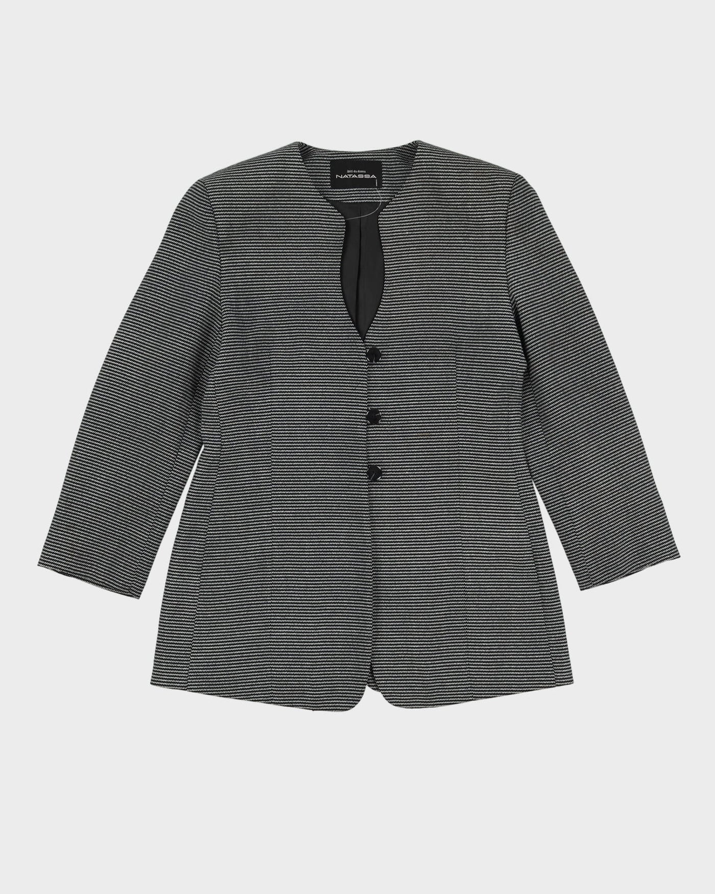 Black And White Jacket And Trousers Suit - S