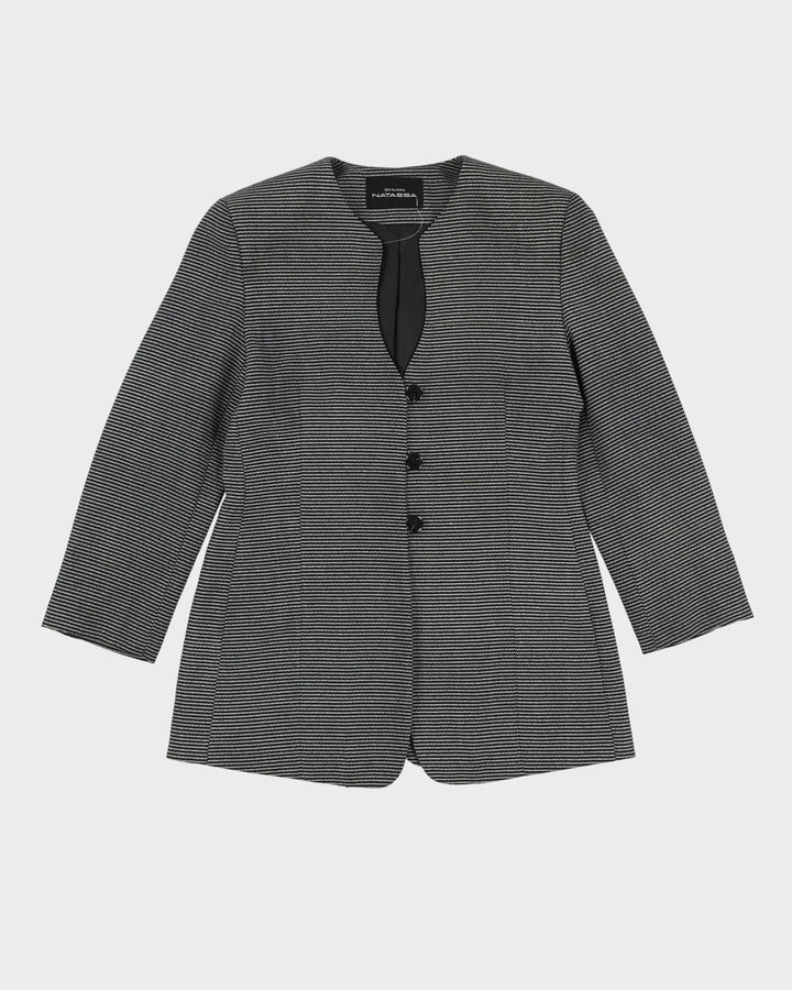 Black And White Jacket And Trousers Suit - S