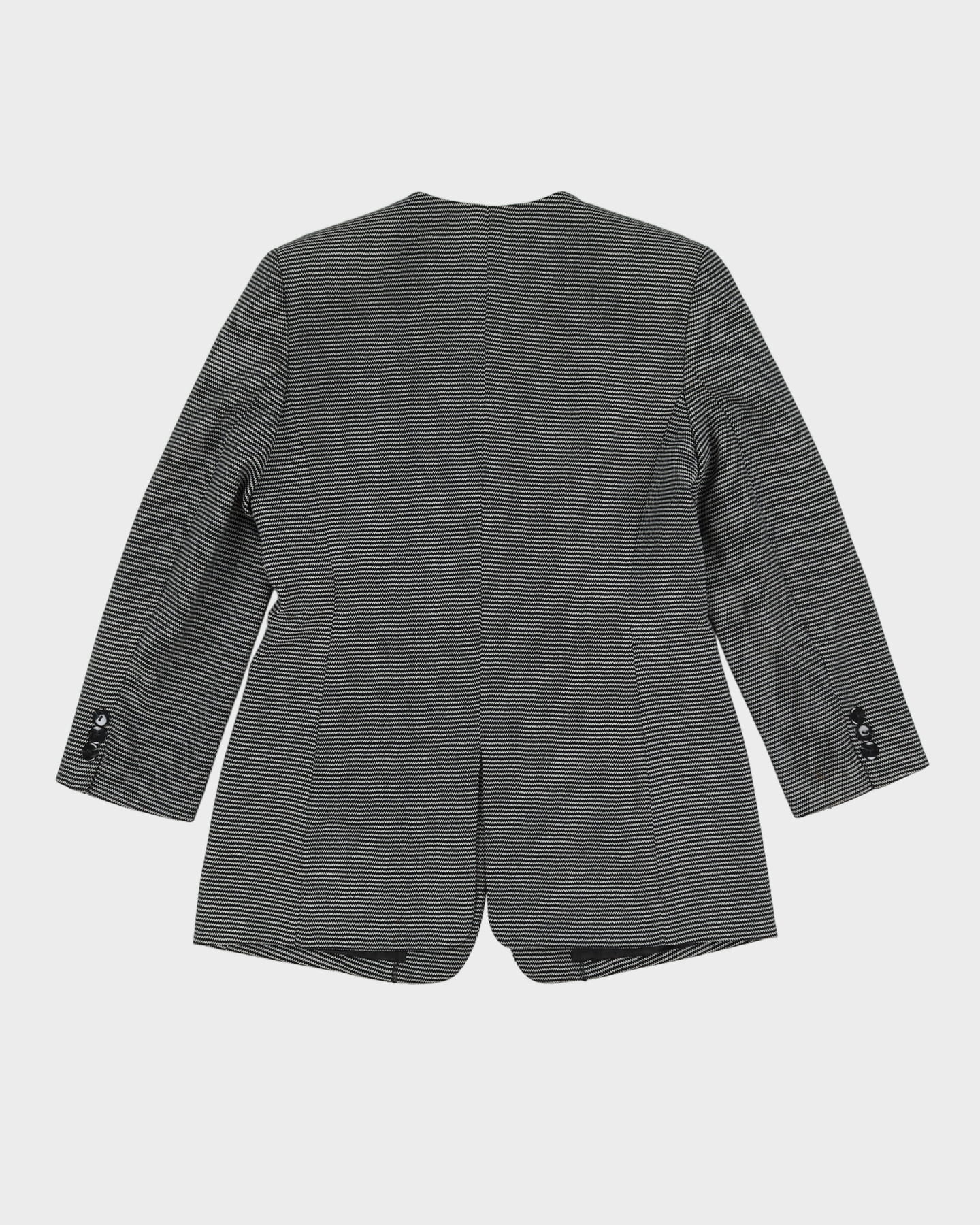 Black And White Jacket And Trousers Suit - S