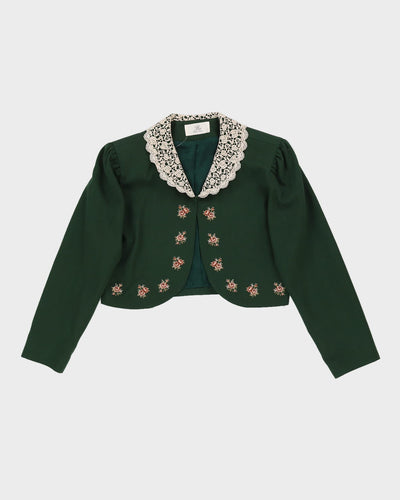 Green Embroidered 2 Piece Suit - S