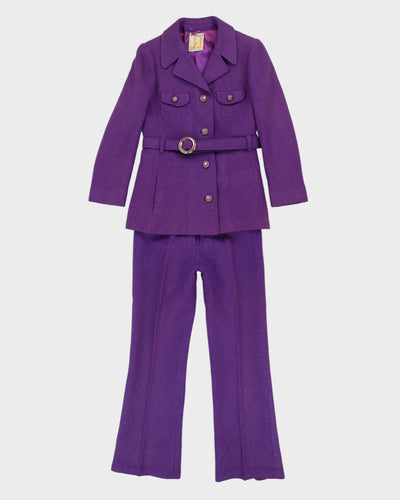 Vintage 1960s Harella Purple 2 Piece Set - S