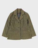 Vintage Green Herringbone 2 Piece Suit - S / M
