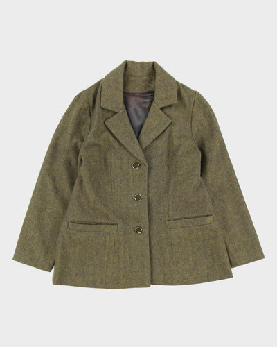 Vintage Green Herringbone 2 Piece Suit - S / M