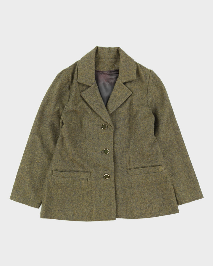 Vintage Green Herringbone 2 Piece Suit - S / M